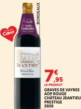 Graves de Vayres AOP Rouge Château Jeantieu Prestige 2020