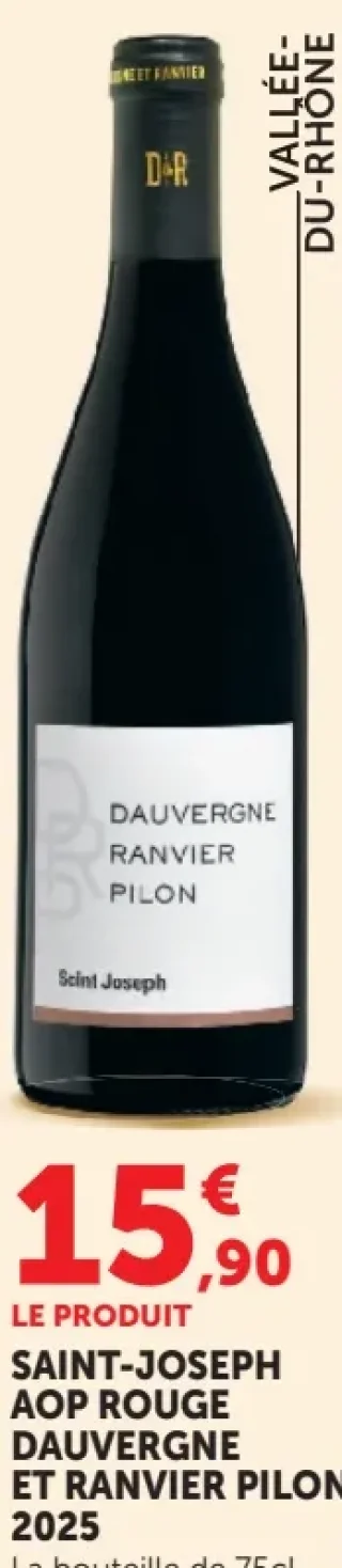 Vin rouge Saint-Joseph AOP Rouge Dauvergne et Ranvier Pilon 2025