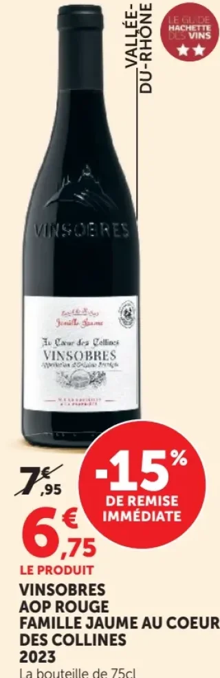 Vin rouge Vinsobres AOP Rouge Famille Jaume Au Coeur des Collines 2023