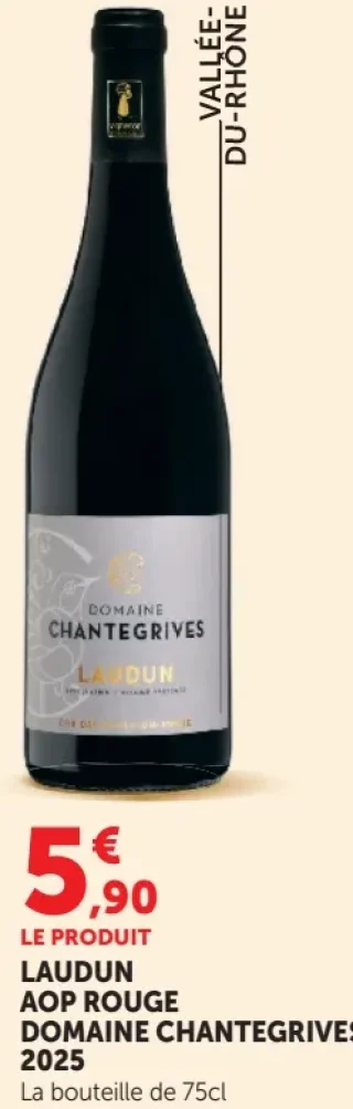 Vin rouge Laudun AOP Rouge Domaine Chantegrives 2025