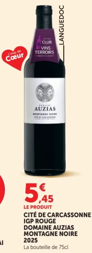 Cité de Carcassonne IGP Rouge Domaine Auzias Montagne Noire 2025