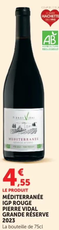 Méditerranée IGP Rouge Pierre Vidal Grande Réserve 2023