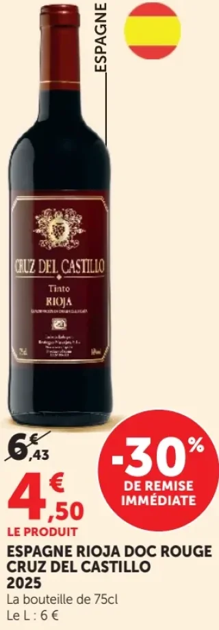 Espagne Rioja Doc Rouge Cruz del Castillo 2025