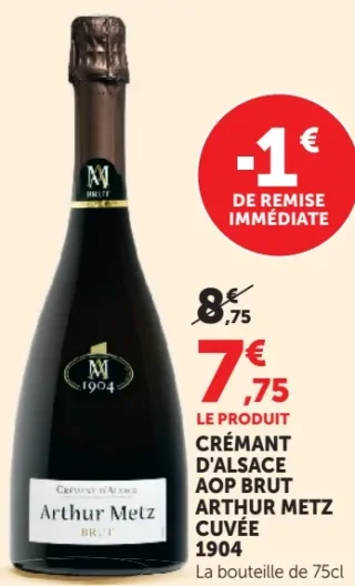 CRÉMANT D'ALSACE AOP BRUT ARTHUR METZ CUVÉE 1904