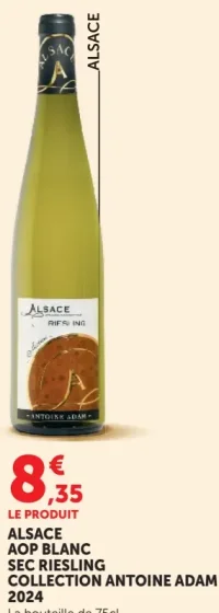 ALSACE AOP BLANC SEC RIESLING COLLECTION ANTOINE ADAM