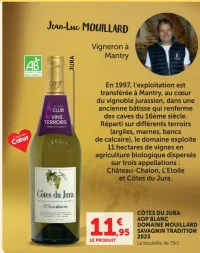 CÔTES DU JURA AOP BLANC DOMAINE MOUILLARD SAVAGNIN TRADITION