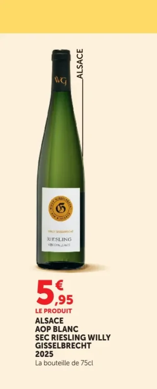 Alsace AOP Blanc Sec Riesling Willy Gisselbrecht