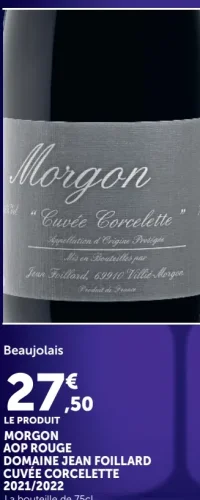 Morgon AOP Rouge Domaine Jean Foillard Cuvée Corcelette 2021/2022 Beaujolais