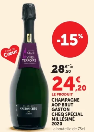 CHAMPAGNE AOP BRUT GASTON CHEQ SPÉCIAL MILLÉSIMÉ 2020