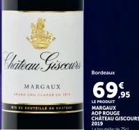 Vin rouge Bordeaux Margaux AOP Château Giscours 2019