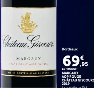 Vin rouge Bordeaux Margaux AOP Château Giscours 2019