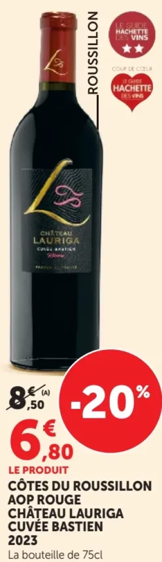 Côtes du Roussillon AOP Rouge Château Lauriga Cuvée Bastien 2023