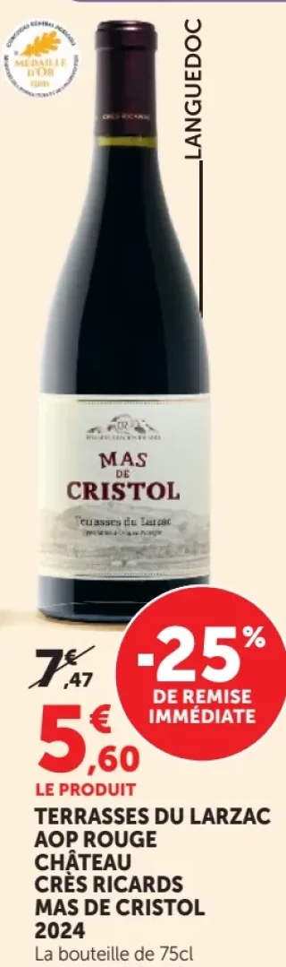Château Crès Ricards Mas de Cristol Terrasses du Larzac AOP Rouge