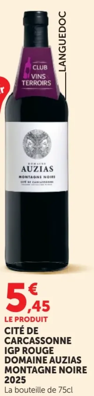 Domaine Auzias Montagne Noire Cité de Carcassonne IGP Rouge