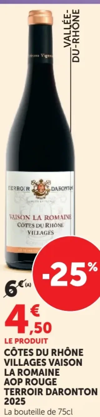 Côtes du Rhône Villages Vaison La Romaine AOP Rouge Terroir Daronton 2025