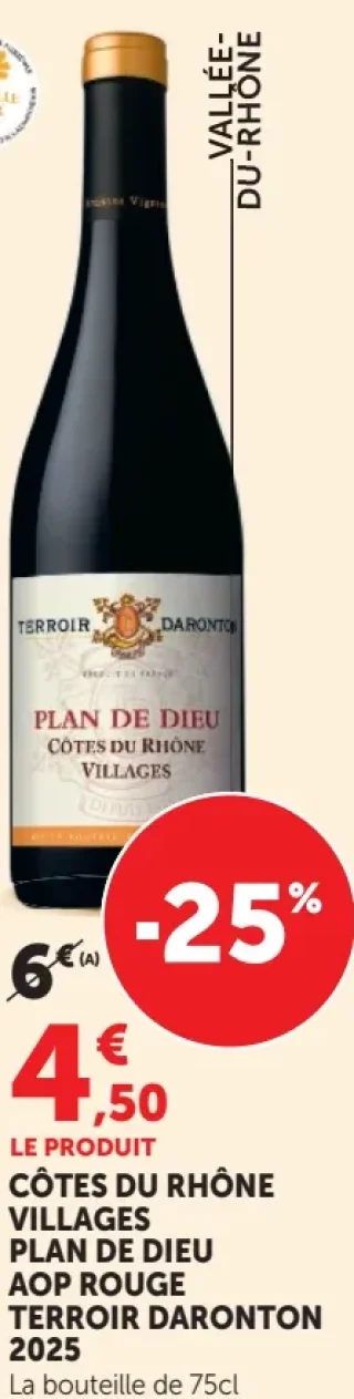 Côtes du Rhône Villages Plan de Dieu AOP Rouge Terroir Daronton 2025