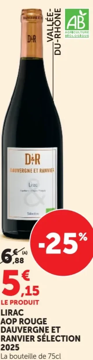 LIRAC AOP ROUGE DAUVERGNE ET RANVIER SÉLECTION 2025