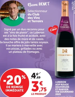 LUBERON AOP ROUGE DAUVERGNE ET RANVIER VIN GOURMAND 2025