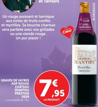 Château Jeantieu Prestige 2020 Graves de Vayres AOP Rouge