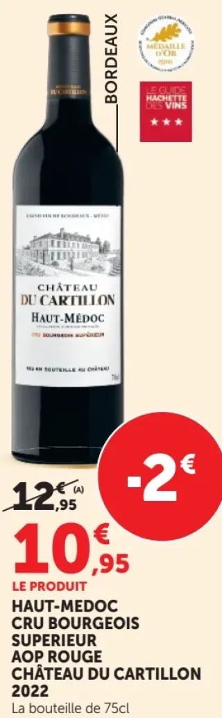 Haut-Médoc Cru Bourgeois Supérieur AOP Rouge Château du Cartillon 2022