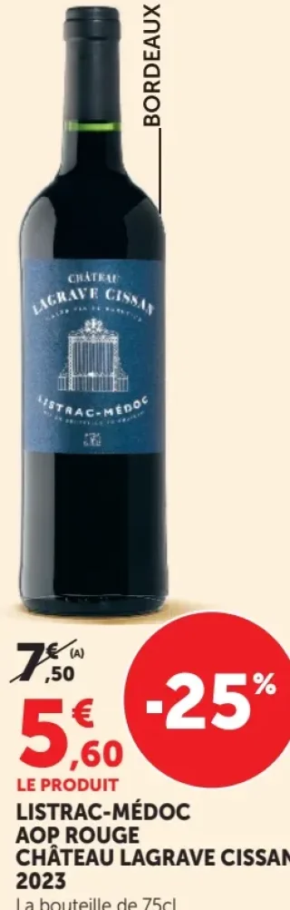 Listrac-Médoc AOP Rouge Château Lagrave Cissan 2023