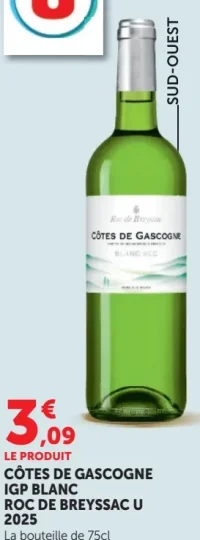 Côtes de Gascogne IGP Blanc Roc de Breyssac U 2025