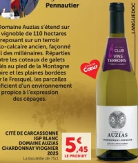 Cité de Carcassonne IGP Blanc Domaine Auzias Chardonnay Viognier