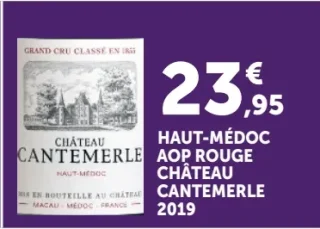 Vin rouge Haut-Médoc AOP Rouge Château Cantemerle 2019