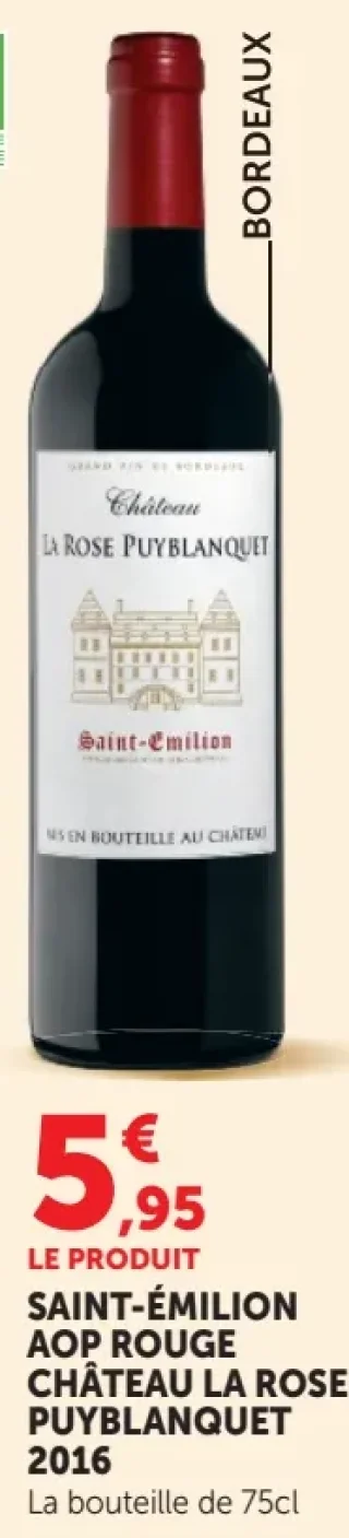 SAINT-ÉMILION AOP ROUGE CHÂTEAU LA ROSE PUYBLANQUET 2016