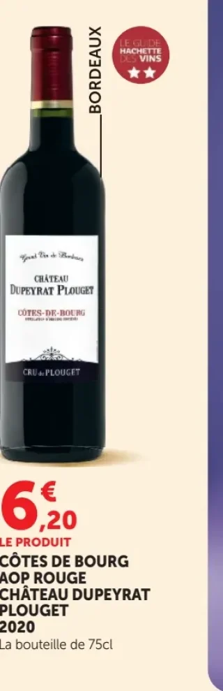 CÔTES DE BOURG AOP ROUGE CHÂTEAU DUPEYRAT PLOUGET 2020