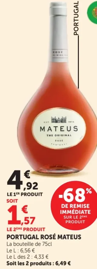 Vin rosé Portugal Rosé Mateus