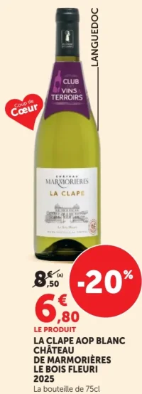 Château de Marmorières Le Bois Fleuri La Clape AOP Blanc