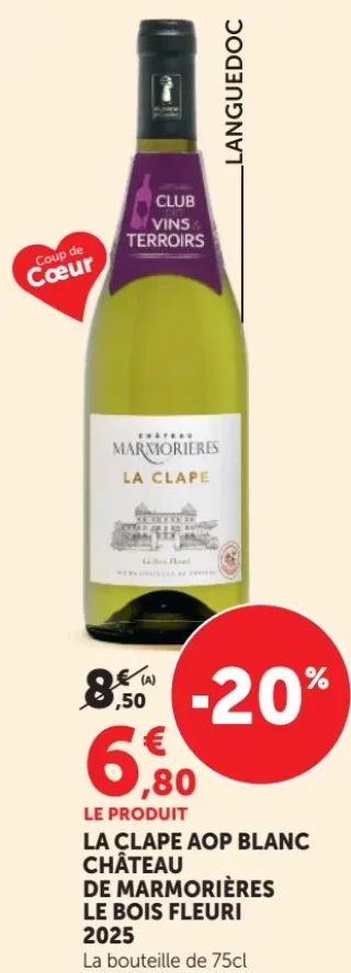 Château de Marmorières Le Bois Fleuri La Clape AOP Blanc