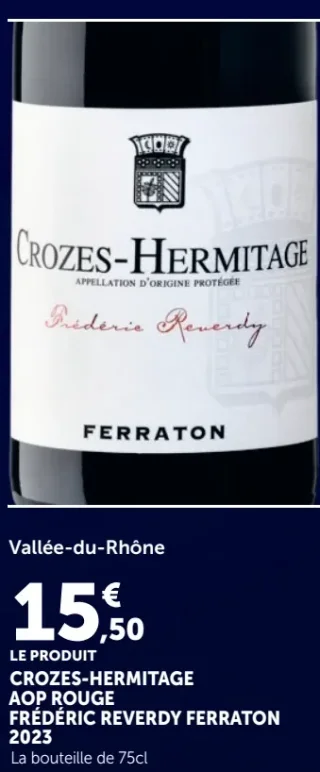 Vin rouge Crozes-Hermitage AOP Rouge Frédéric Reverdy Ferraton