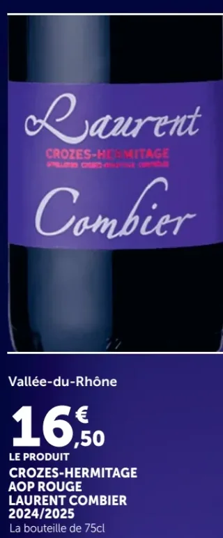 Vin rouge Crozes-Hermitage AOP Rouge Laurent Combier