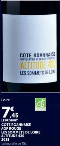 CÔTE ROANNAISE AOP ROUGE LES SOMMETS DE LOIRE ALTITUDE 430 2025