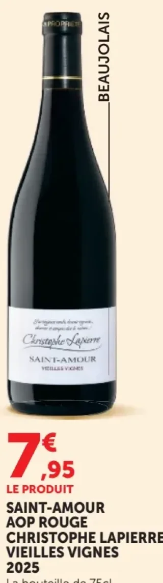 Vin Rouge Saint-Amour AOP Rouge Christophe Lapierre Vieilles Vignes 2025