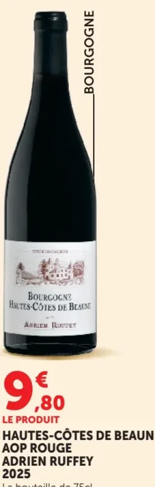 Vin Rouge Hautes-Côtes de Beaune AOP Rouge Adrien Ruffey 2025