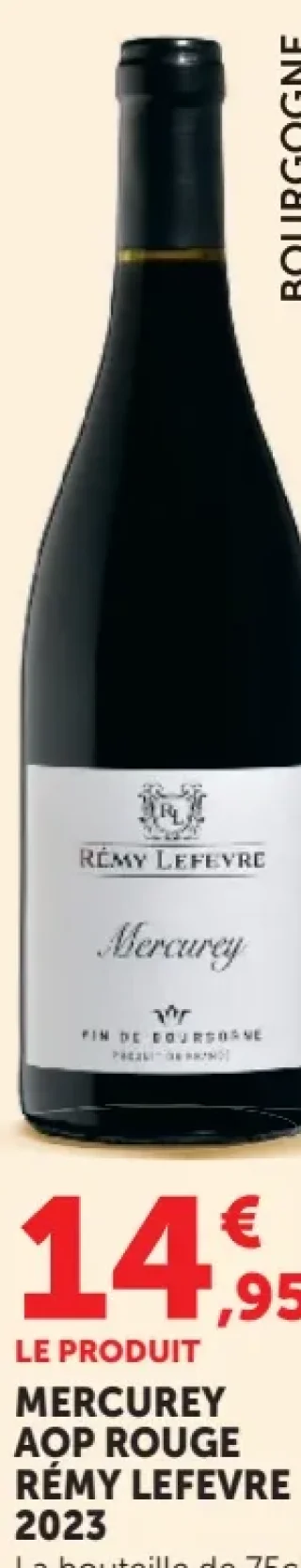 Vin Rouge Mercurey AOP Rouge Rémy Lefevre 2023