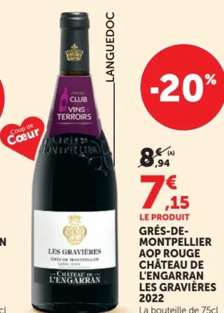 Grés-de-Montpellier AOP Rouge Château de L'Engarran Les Gravières 2022