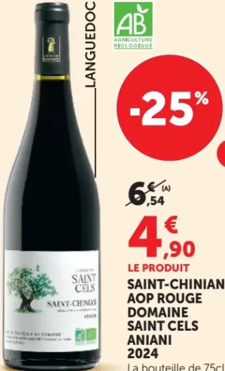 Saint-Chinian AOP Rouge Domaine Saint Cels Aniani 2024