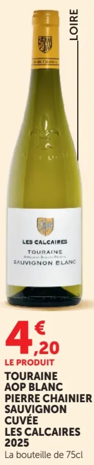 TOURAINE AOP BLANC PIERRE CHAINIER SAVIGNON CUVÉE LES CALCAIRES 2025