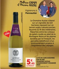 Domaine Auzias Chardonnay Viognier Cité de Carcassonne IGP Blanc 2025