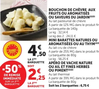 Bouchon de chèvre aux fruits ou aromatisés ou Saveurs du jardin