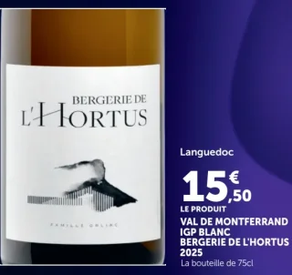 Languedoc Val de Montferrand IGP Blanc Bergerie de L'Hortus 2025