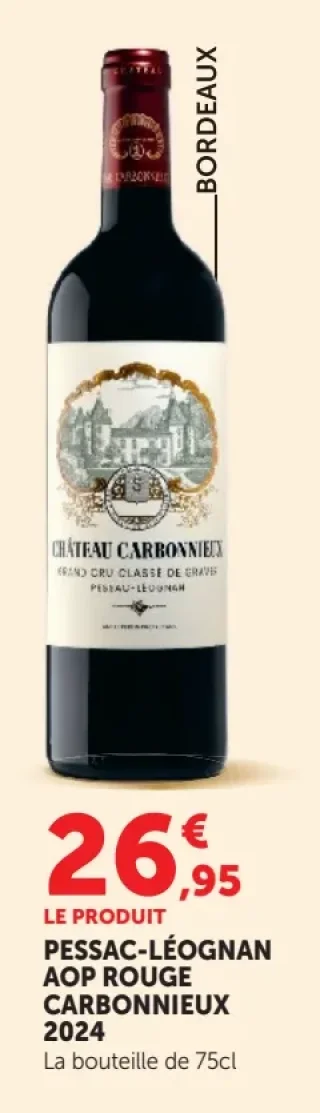 Vin rouge Pessac-Léognan AOP Château Carbonnieux 2024