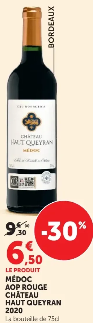 Vin rouge Médoc AOP Château Haut Queyran 2020