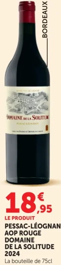 Vin rouge Pessac-Léognan AOP Domaine de la Solitude 2024