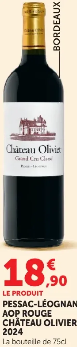 Vin rouge Pessac-Léognan AOP Château Olivier 2024