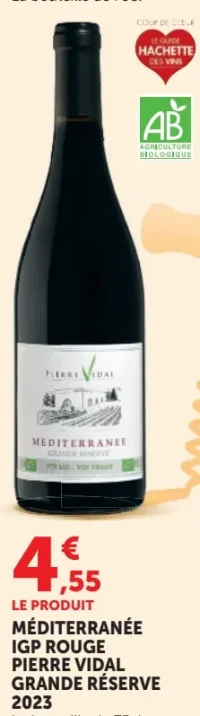 Méditerranée IGP Rouge Pierre Vidal Grande Réserve